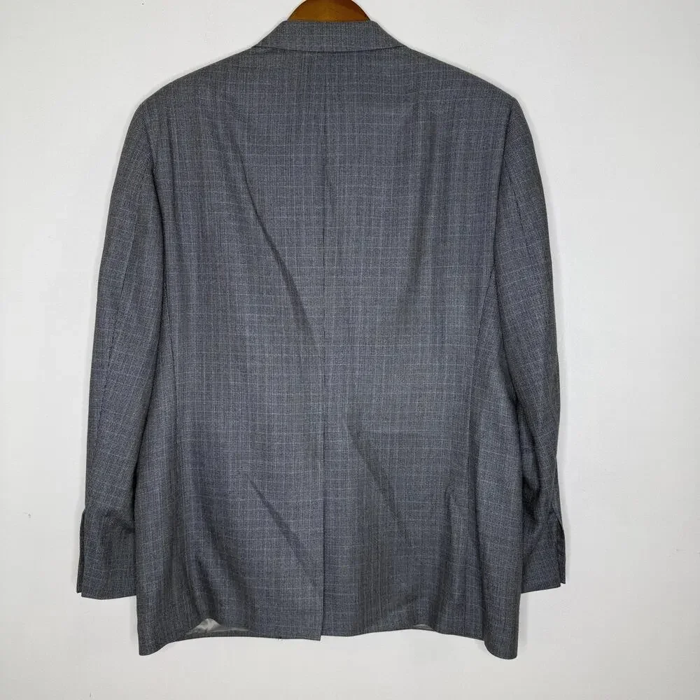 Ralph Lauren Blazer Mens 42R Gray Silk Wool Windowpane Sport Coat Canada